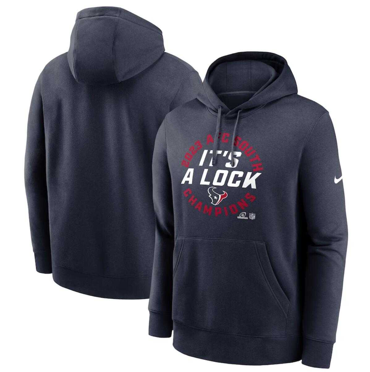 Men's Houston Texans Navy 2023 AFC South Division Champions Locker Room Trophy Collection Club Pullover Hoodie,We sell and wholesale Men's Houston Texans Navy 2023 AFC South Division Champions Locker Room Trophy Collection Club Pullover Hoodie on line form chian!